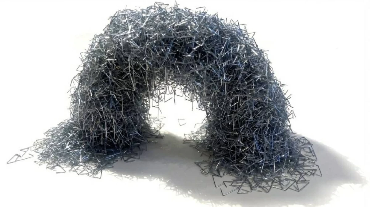 تتجمع الجسيمات على شكل حرف U وتتشابك في كتلة واحدة 