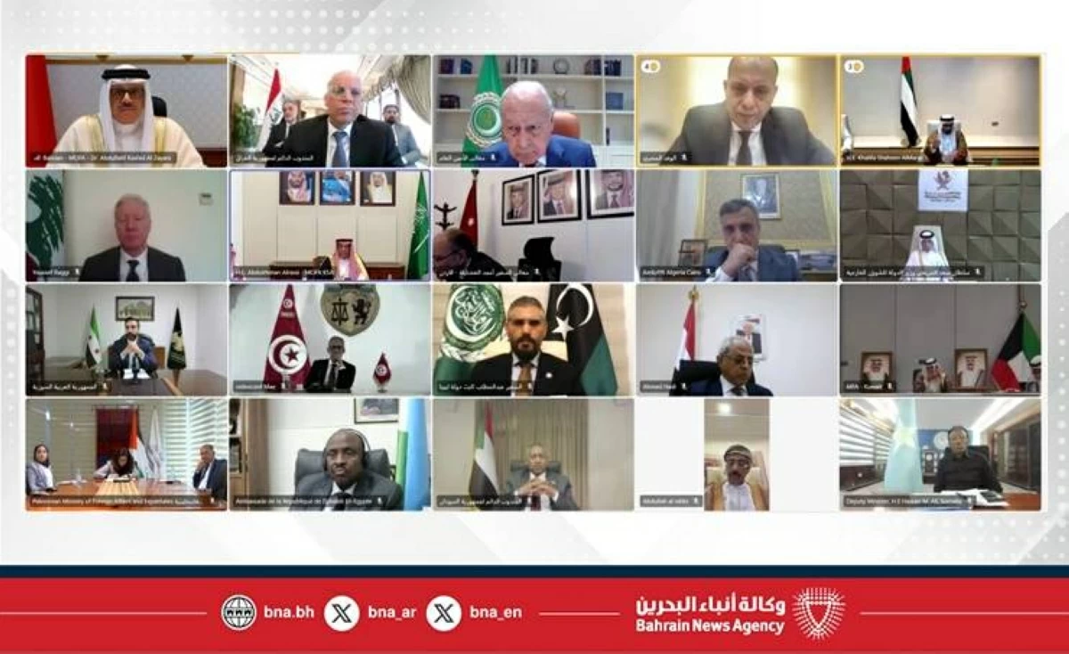 وزراء الخارجية العرب أثناء الاجتماع عن بعد (بنا)