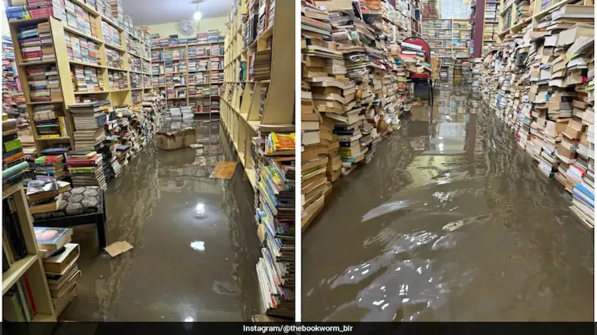 الأمطار تُغرق 5000 كتاب بمكتبة في الهند
