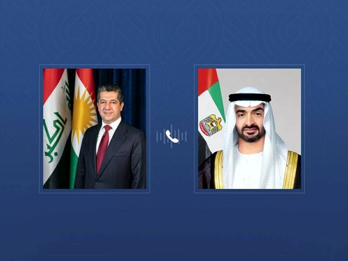 خلال اتصال مع محمد بن زايد.. رئيس حكومة كردستان العراق يدين الاعتداءات الإيرانية الإرهابية