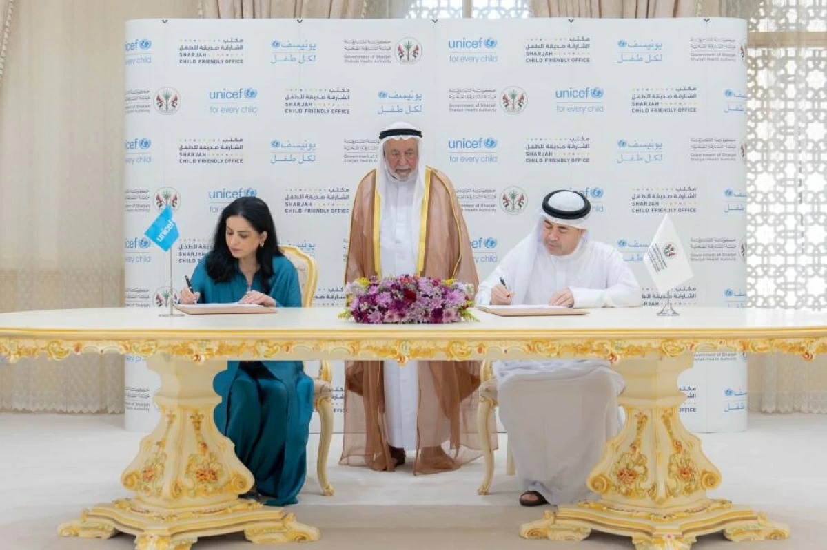 سلطان يشهد توقيع اتفاقية تعاون بين «الشارقة الصحية» و«اليونيسيف»