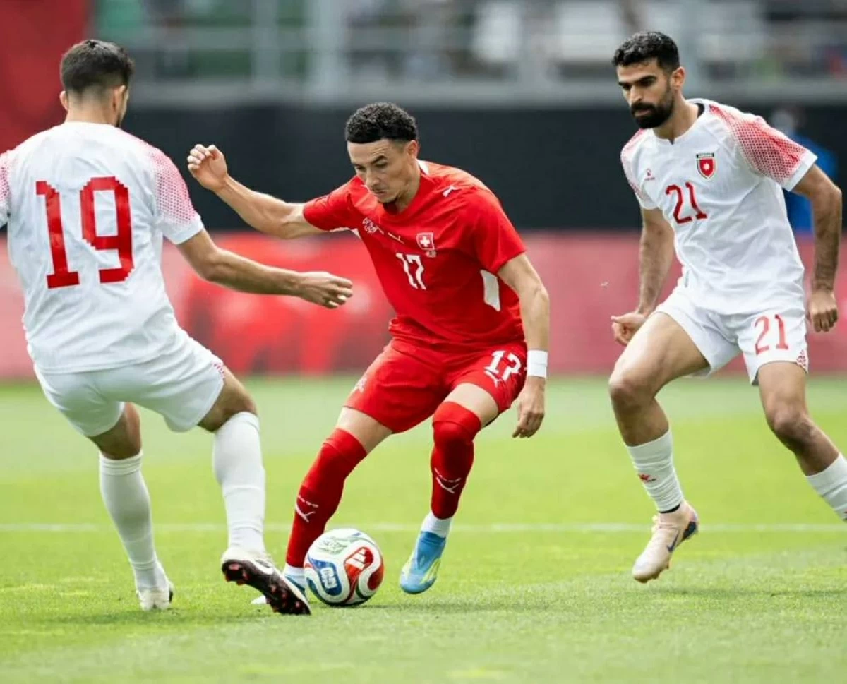 من مباراة الأردن وسويسرا