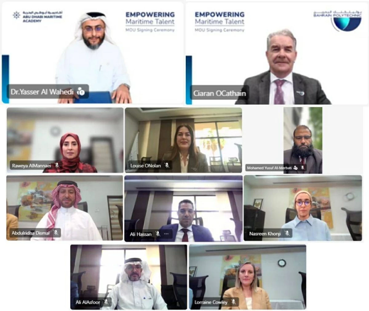 أكاديمية أبوظبي البحرية وبوليتكنك البحرين تتعاونان في قطاع النقل البحري والتقنيات الحديثة