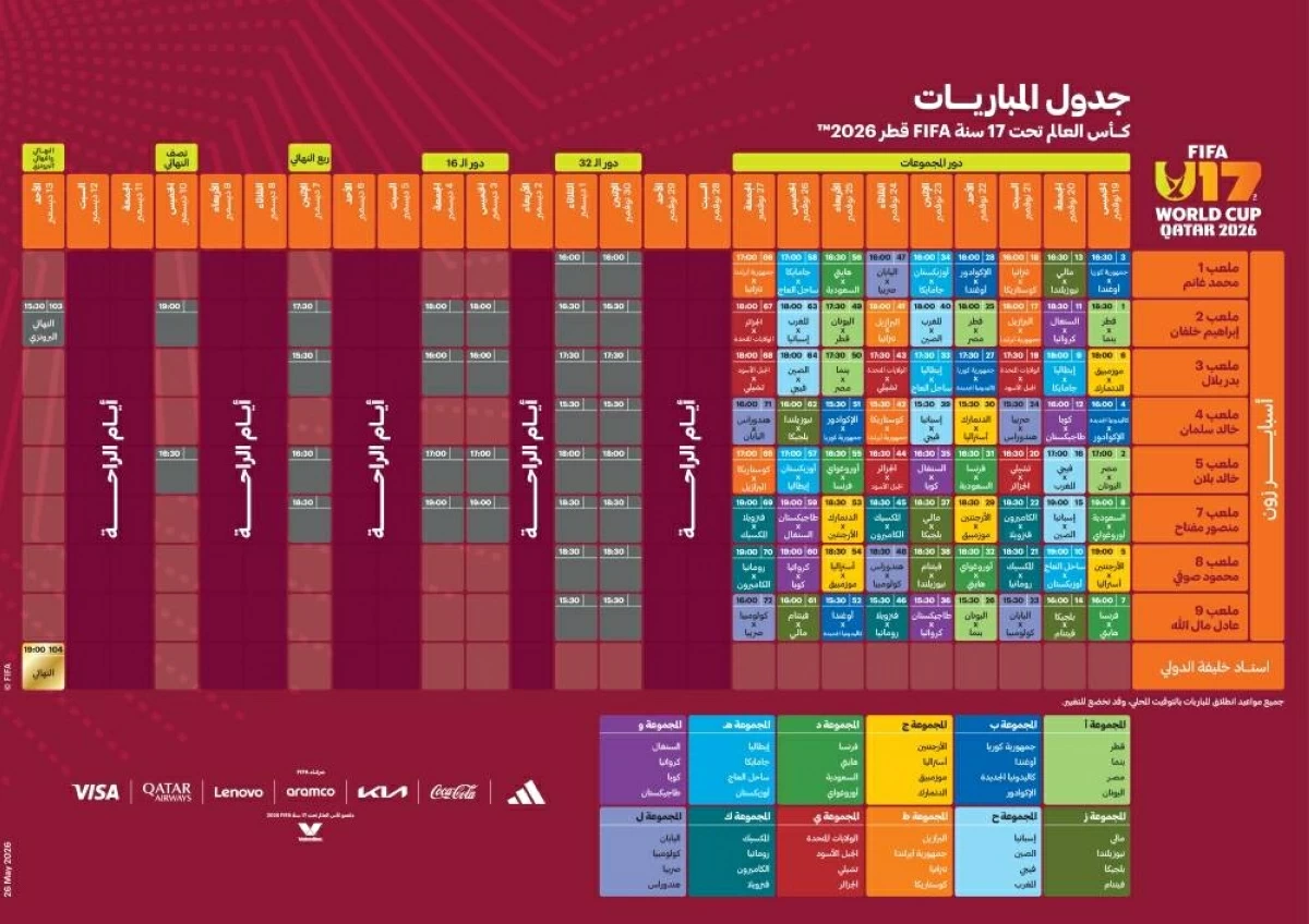 جدول المباريات
