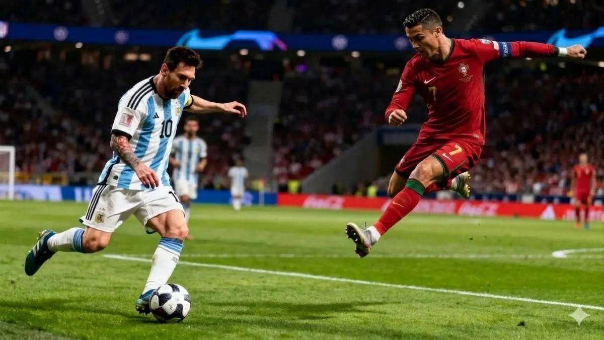 رونالدو وميسي خلال مباراة سابقة بين منتخبي البرتغال والأرجنتين