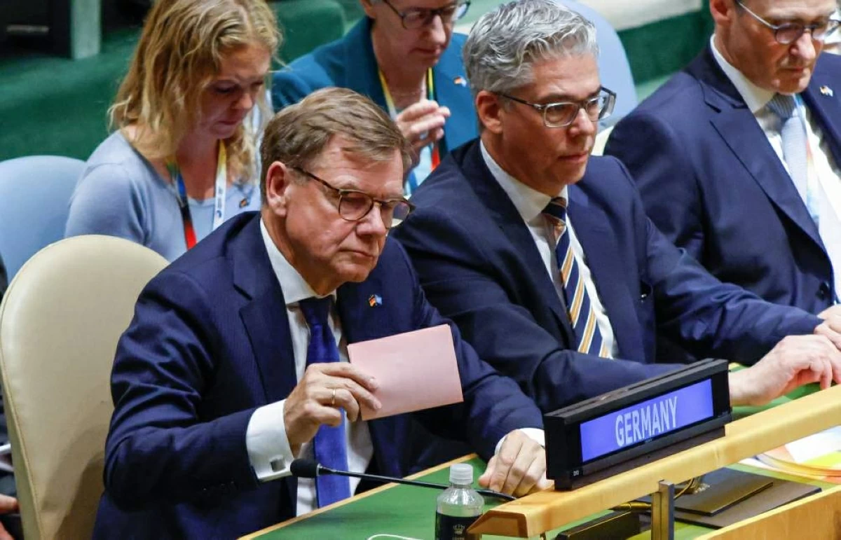 وزير الخارجية الألماني يوهان فاديفول خلال انتخاب الأعضاء غير الدائمين في مجلس الأمن
