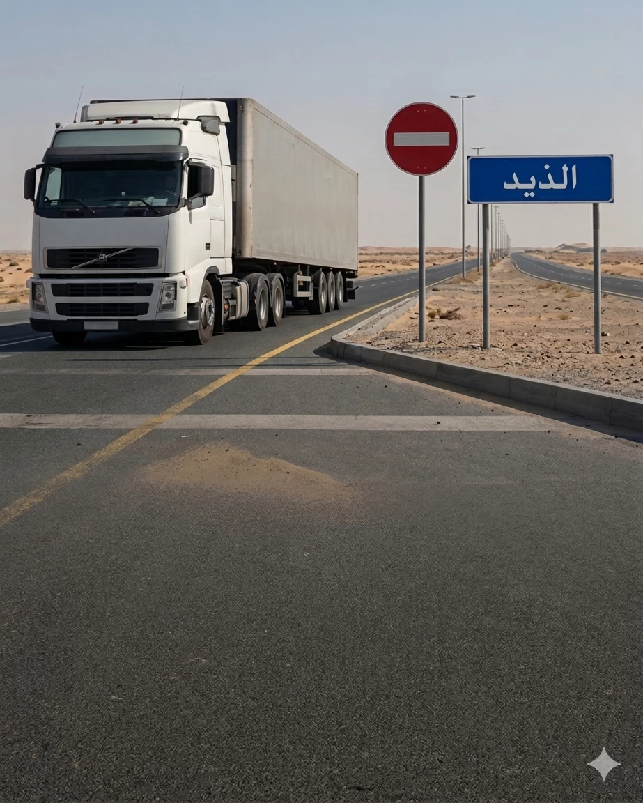 عاجل| بتوجيهات حاكم الشارقة.. منع مرور الشاحنات عبر مدينة الذيد #صحيفة_الخليج 