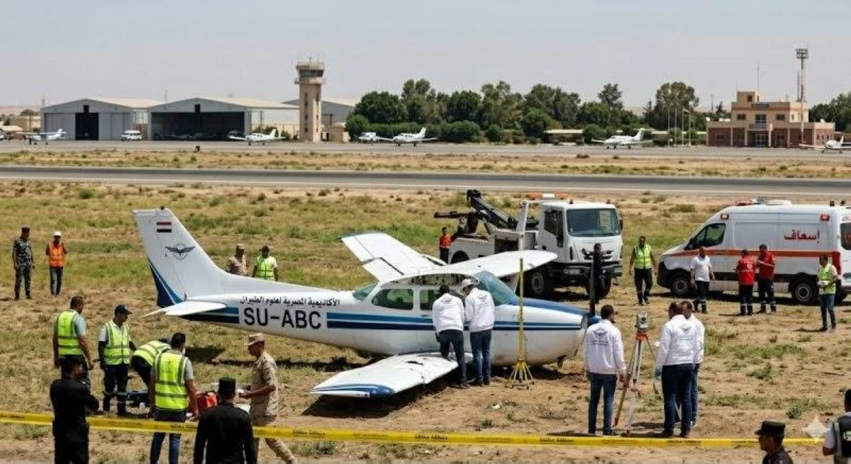 مصر.. فتح تحقيق عاجل في تحطم طائرة تدريب ووفاة طيار وإصابة متدربة #صحيفة_الخليج 