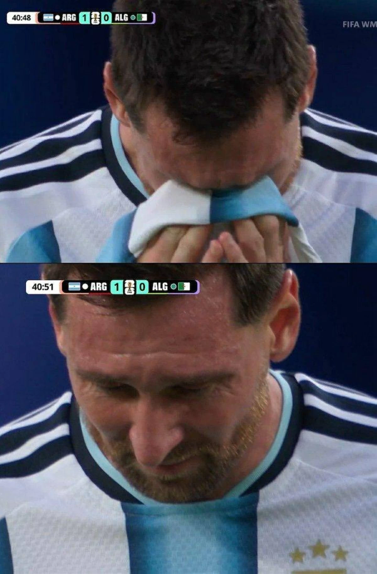 ميسي يبكي بعد الهدف