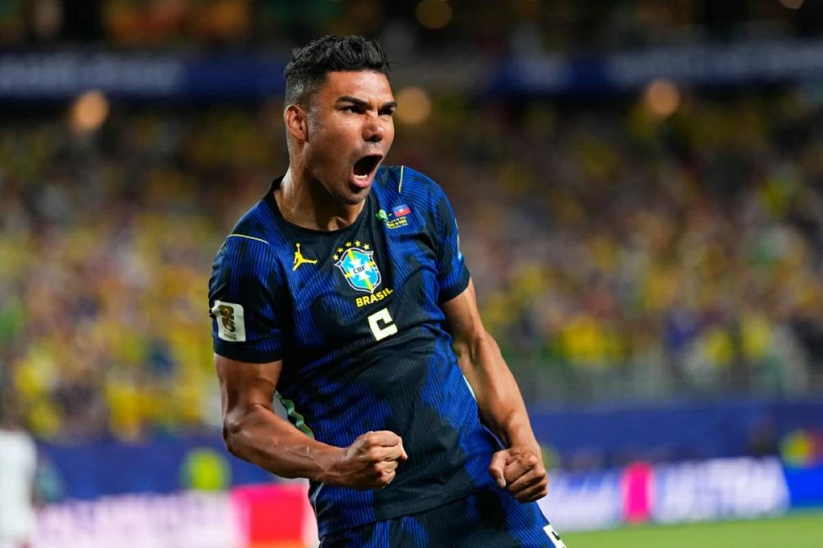 كاسيميرو يحتفل بهدفه في المونديال