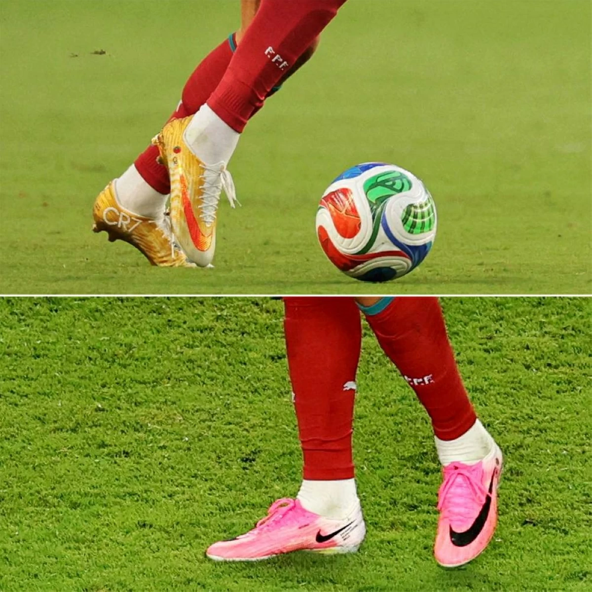 لماذا تخلى رونالدو عن حذائه بين شوطي مباراة #البرتغال؟ 
