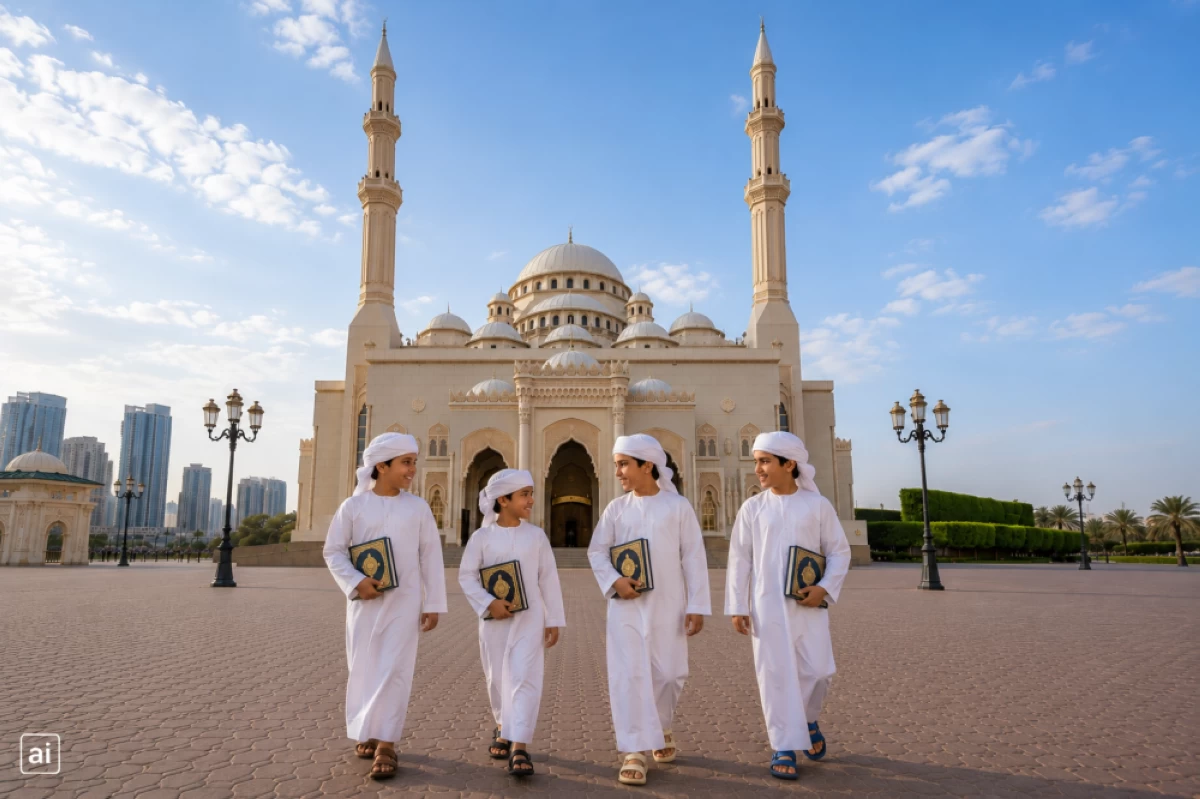 مسجد النور - صورة توضيحية معدلة بتقنيات الذكاء الاصطناعي
