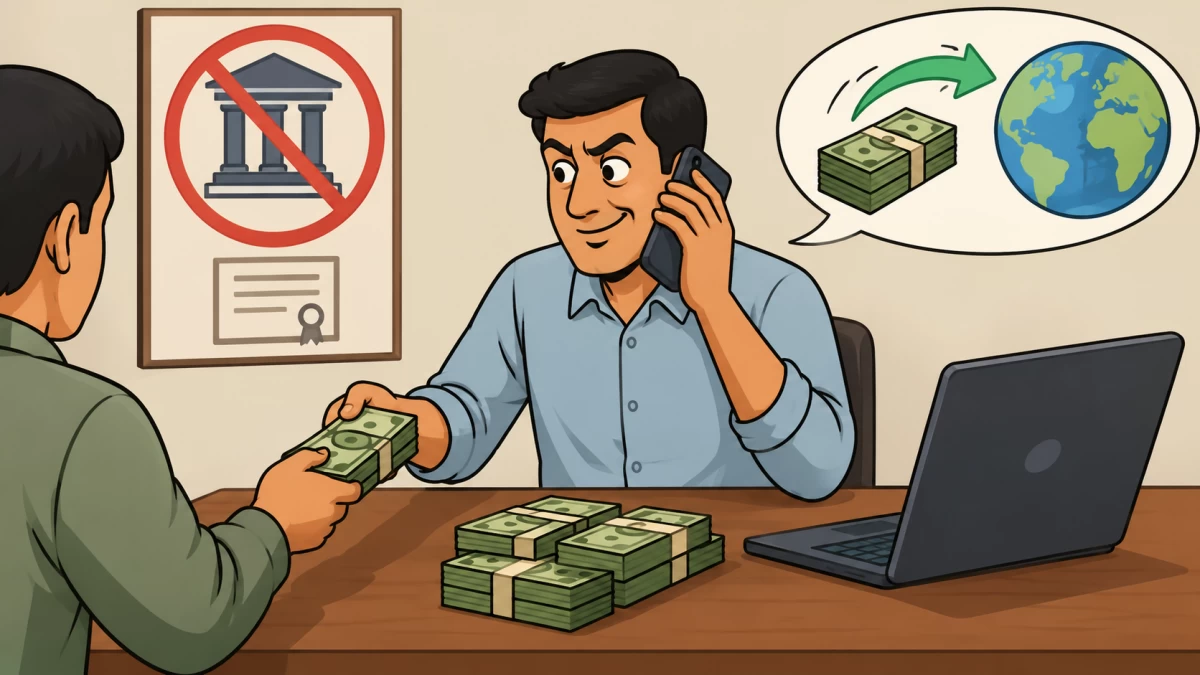 إبعاد متهم لمزاولة نشاط تحويل الأموال خارج الدولة دون ترخيص