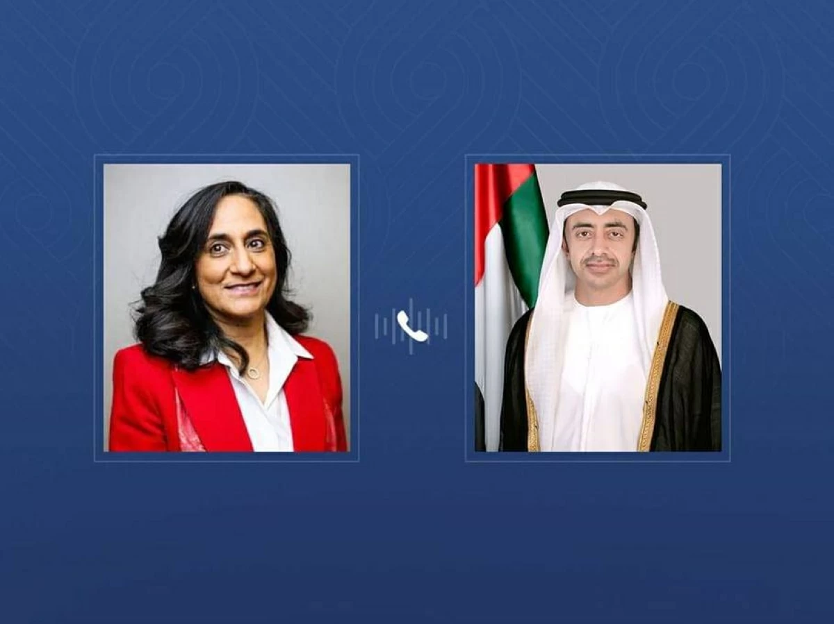 عبدالله بن زايد يبحث هاتفياً مع وزيرة خارجية كندا العلاقات الثنائية