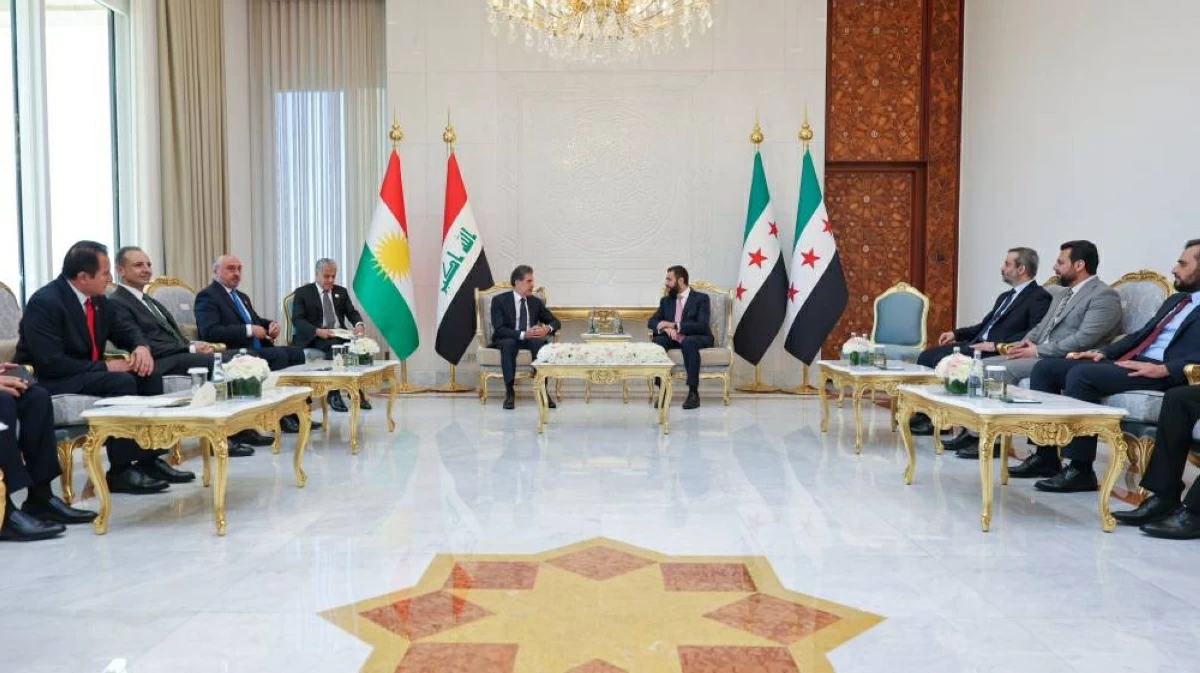 الشرع يستقبل بارزاني في دمشق.. ومباحثات لتعزيز التعاون