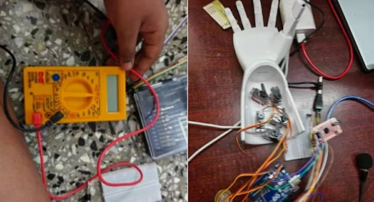 أثناء بناء الذراع الروبوتية