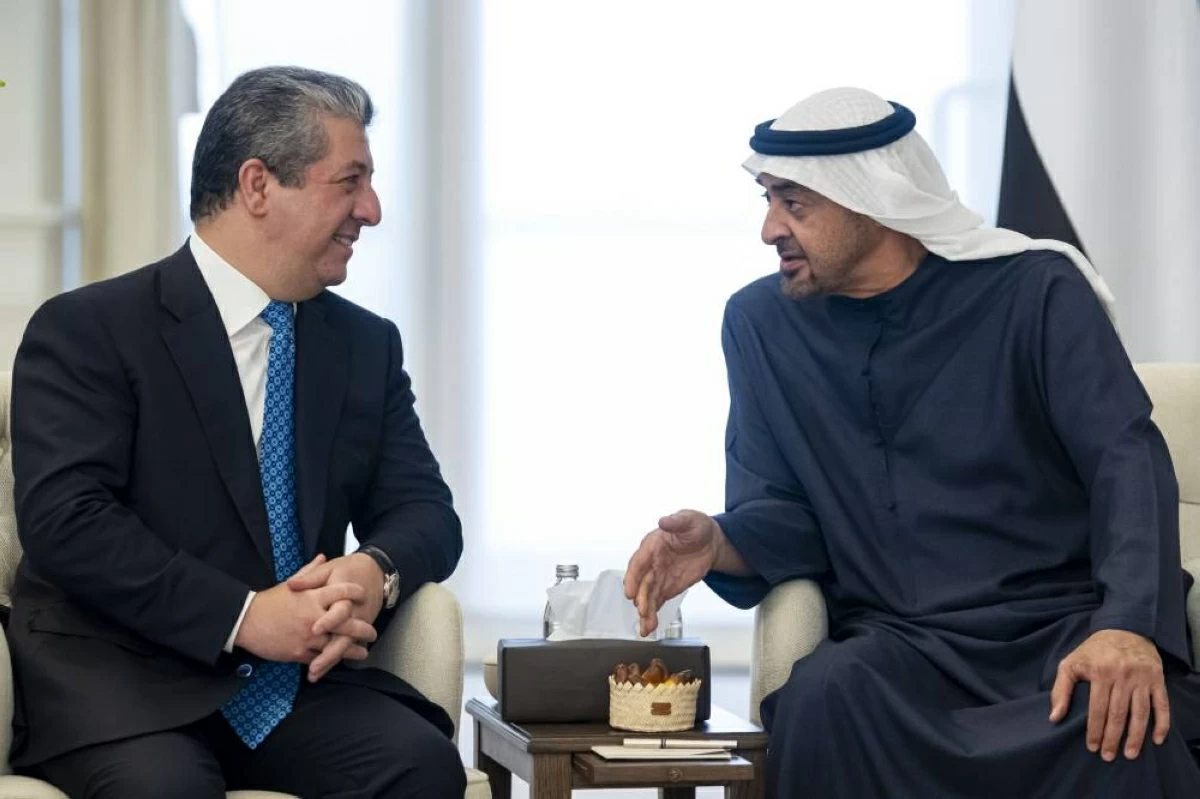 محمد بن زايد ومحمد بن راشد يلتقيان رئيس حكومة كردستان (فيديو)