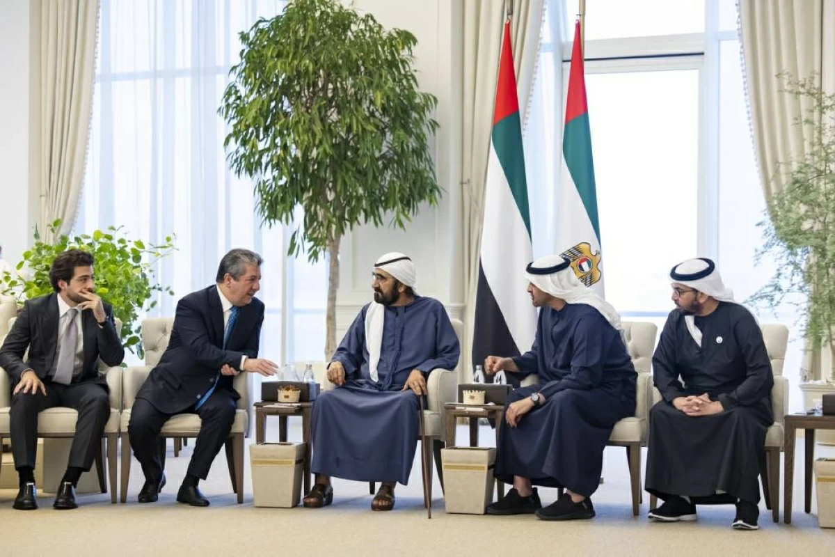 محمد بن زايد ومحمد بن راشد يلتقيان رئيس حكومة كردستان (فيديو)