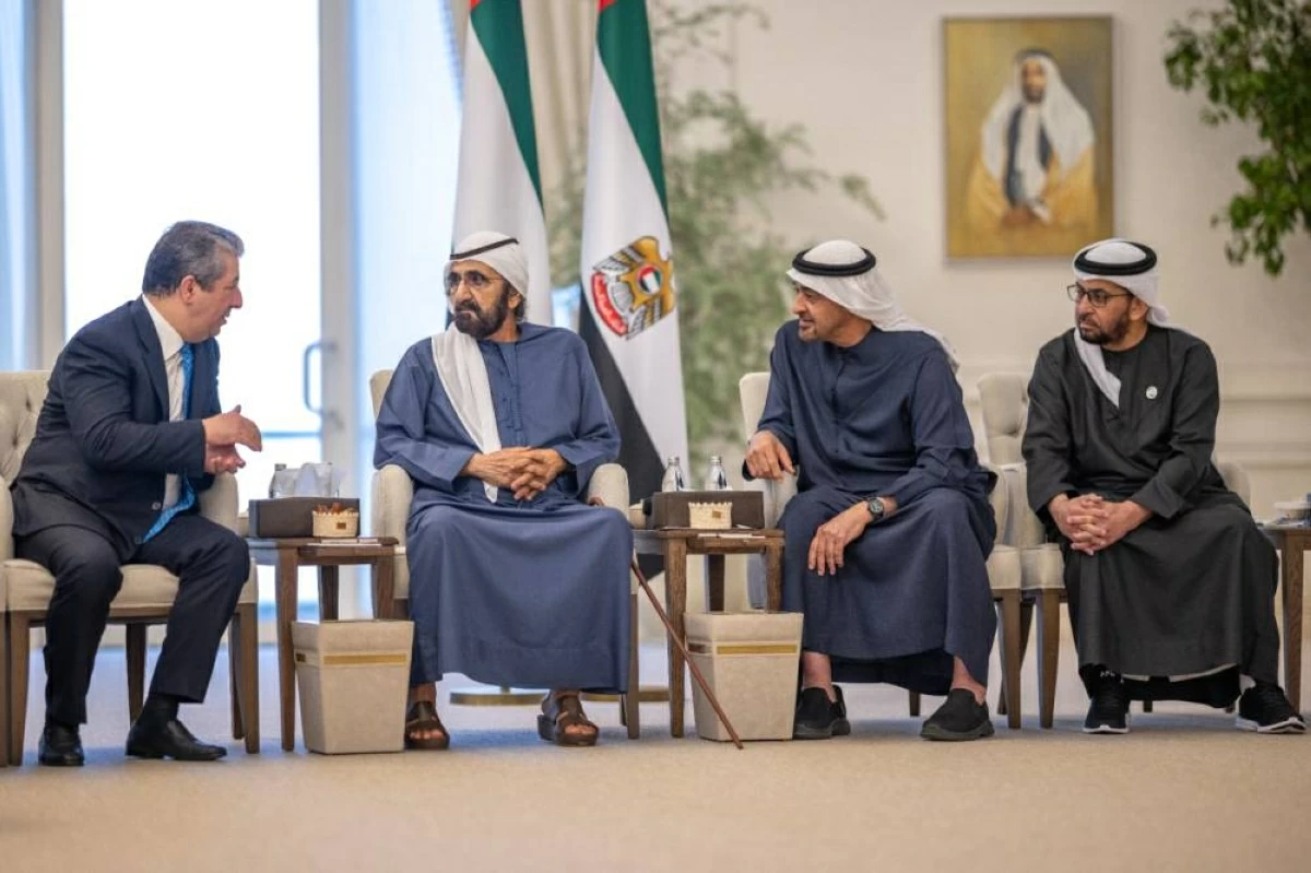 محمد بن زايد ومحمد بن راشد يلتقيان رئيس حكومة كردستان (فيديو)
