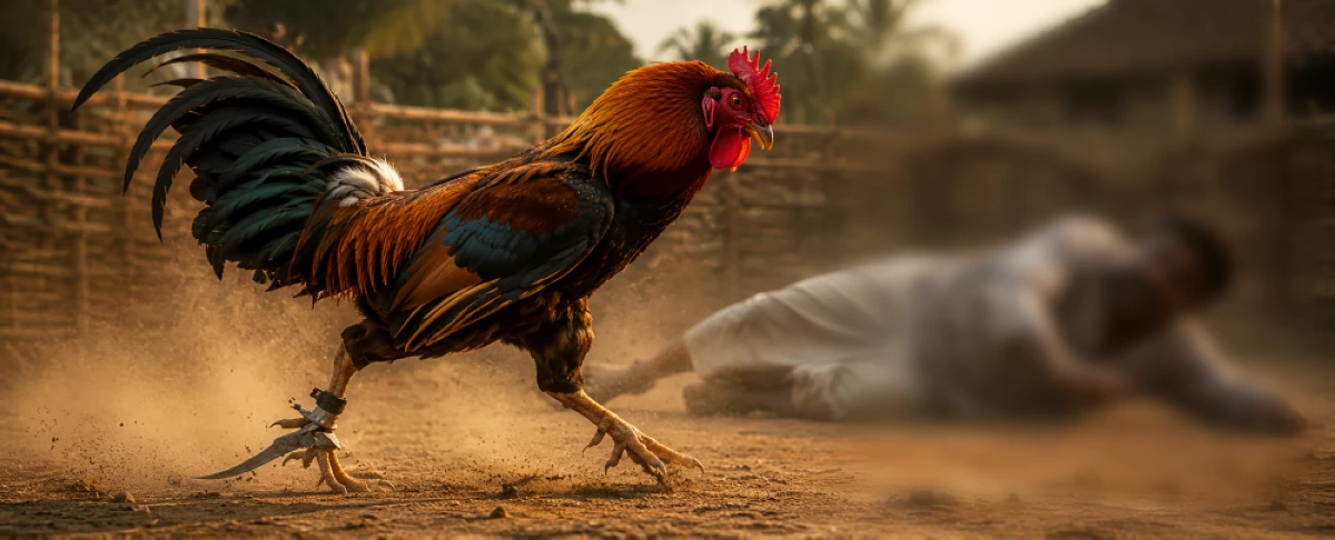 ديك يقتل صاحبه قبل نزال مصارعة بالهند