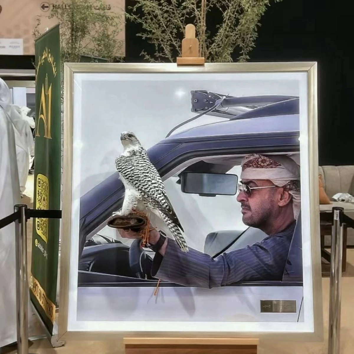 لوحة فنية لرئيس الدولة جوهرة «الصيد والفروسية»