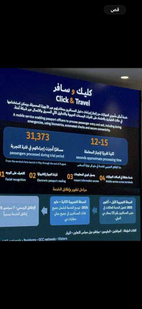 «إقامة دبي»: إنجاز إجراءات المسافرين بمطار دبي خلال 12 ثانية
