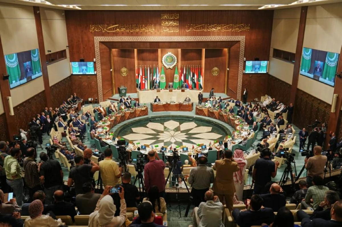مشهد عام للدورة العادية الـ166 لمجلس جامعة الدول العربية على المستوى الوزاري في مقر الجامعة بالقاهرة (أ ب)