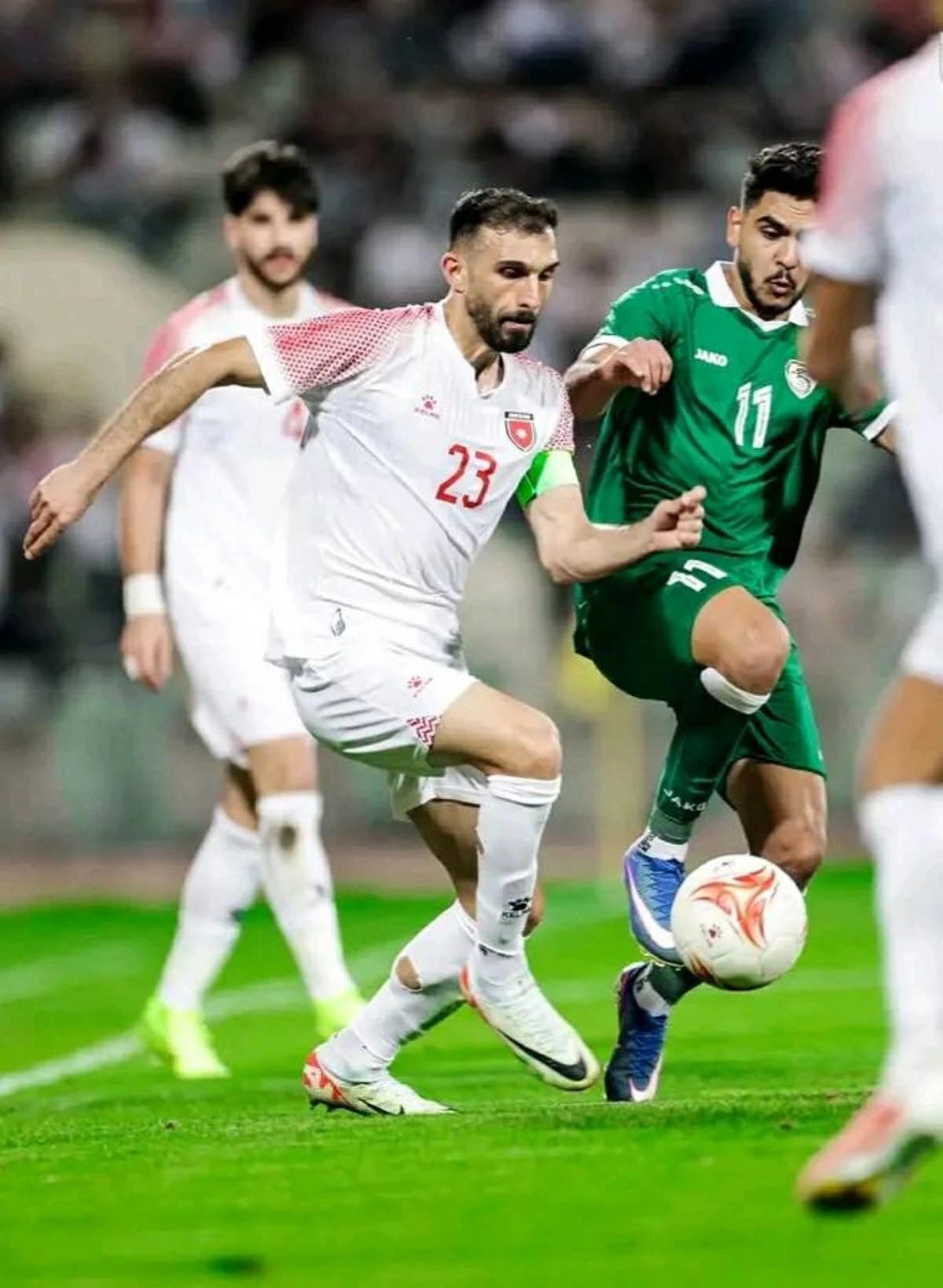 من مباراة الأردن وسوريا