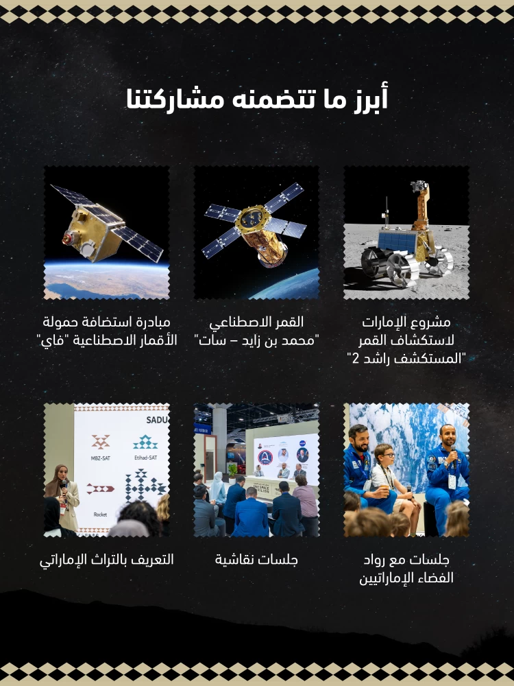 «الرواد الإماراتيون» يلتقون بزوار المؤتمر الدولي للفضاء