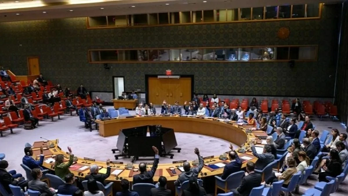 مجلس الأمن خلال  التصويت على تمديد نظام العقوبات على السودان (موقع الأمم المتحدة)