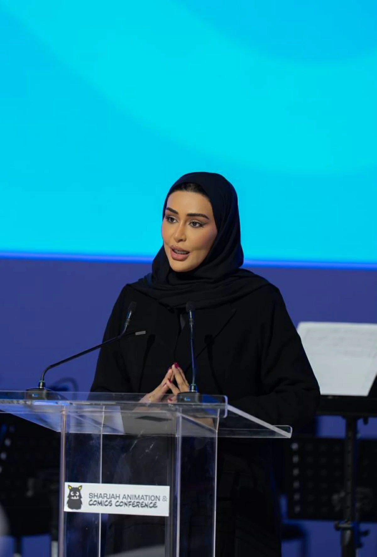 تفقدت معرضين و«ركن الدبلجة».. بدور القاسمي تفتتح مؤتمر الشارقة للرسوم المتحركة والقصص المصورة