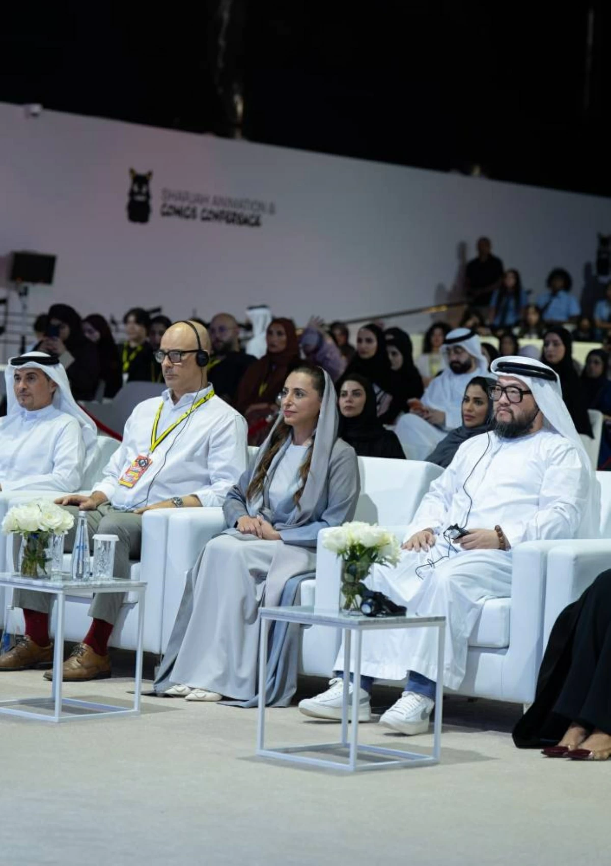 تفقدت معرضين و«ركن الدبلجة».. بدور القاسمي تفتتح مؤتمر الشارقة للرسوم المتحركة والقصص المصورة