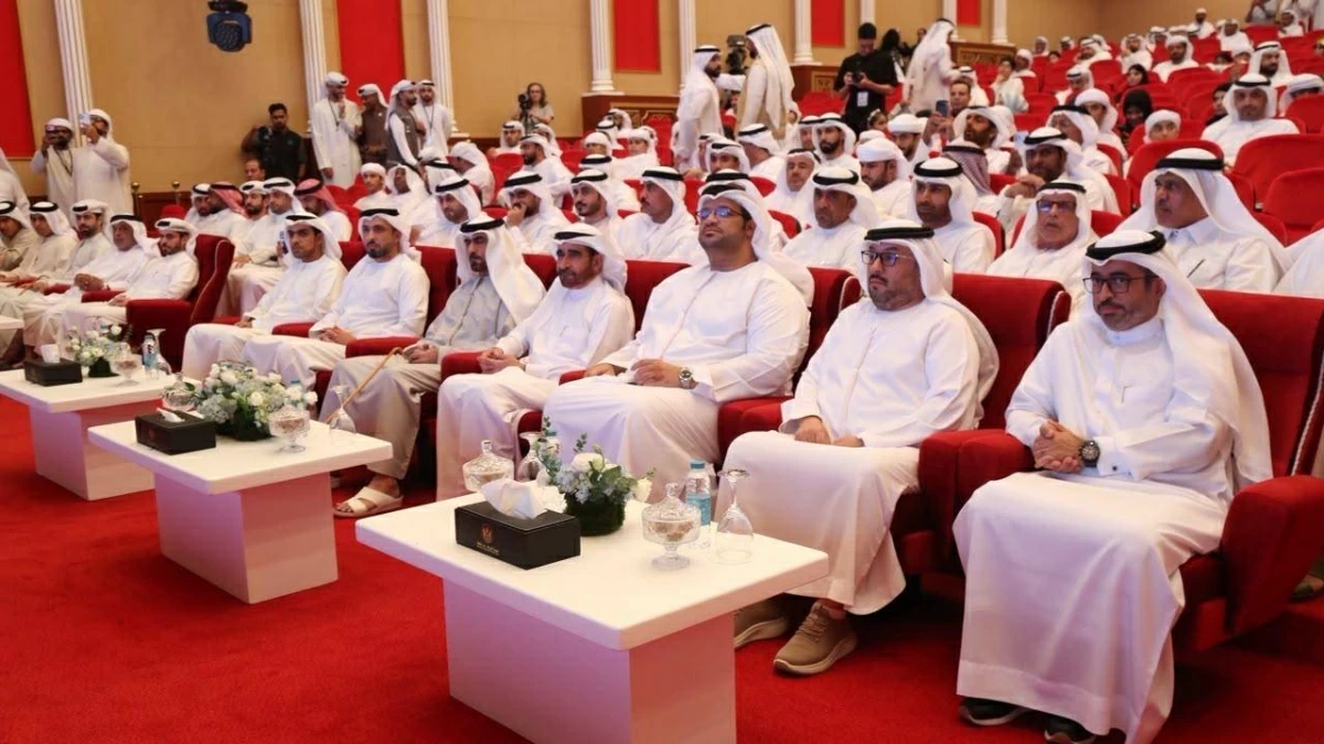 هيثم بن صقر وراشد  الزعابي خلال حفل الأفتتاح 