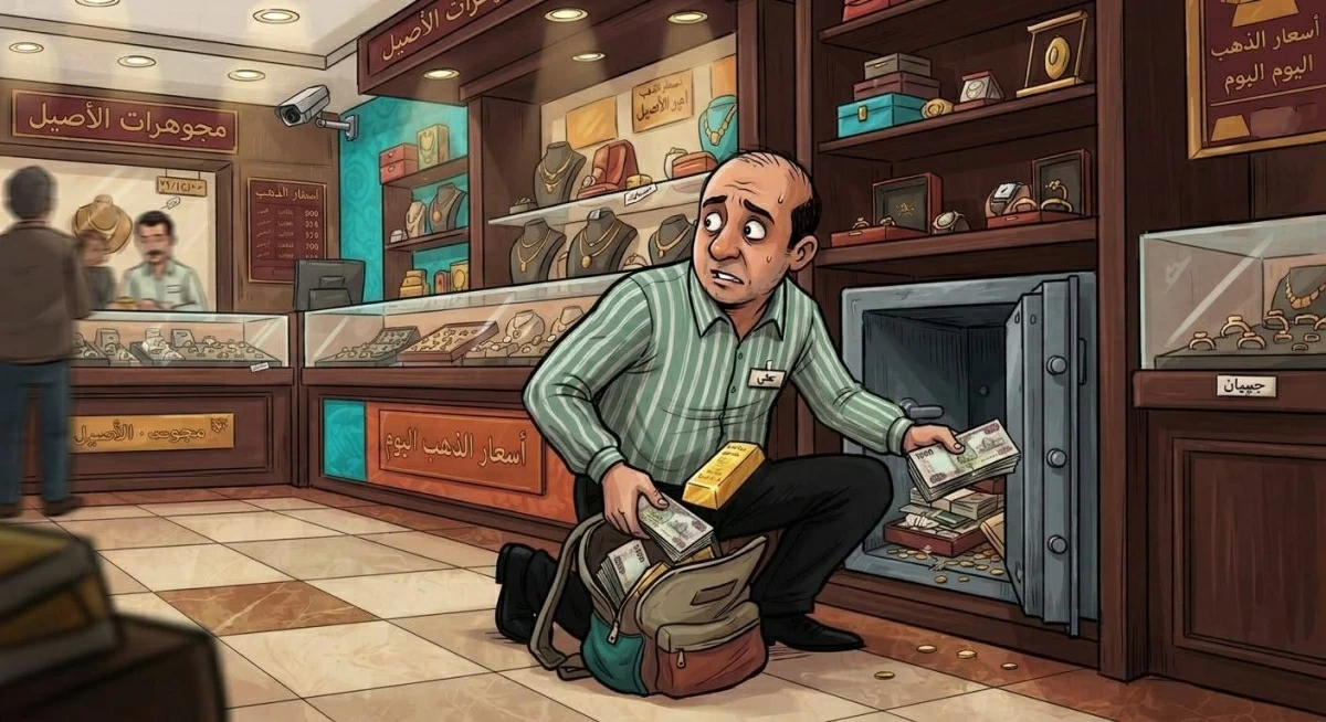 بائع يستولي على 2.5 مليون وسبيكة ذهب