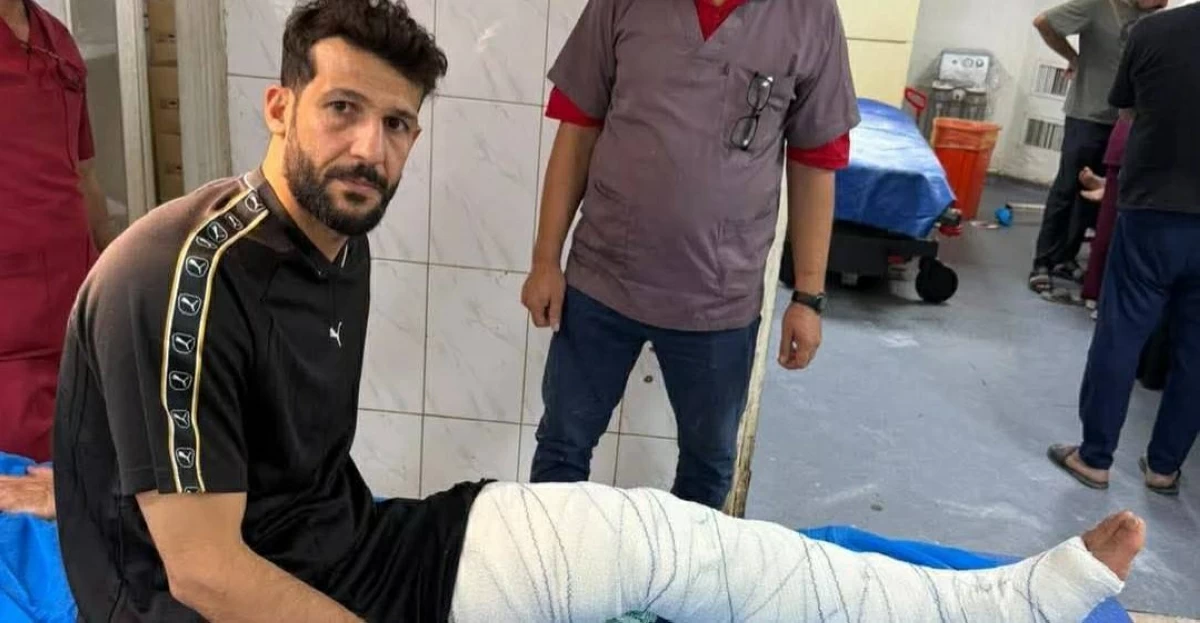 سعد ناطق بعد كسر قدمه