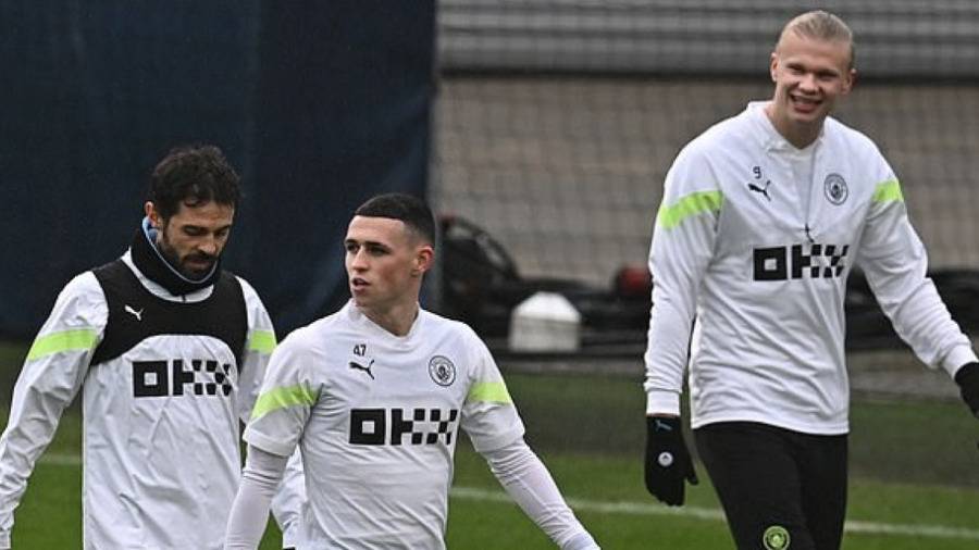 Image:هالاند يعود لتمرينات سيتي بعد جولة تسوق