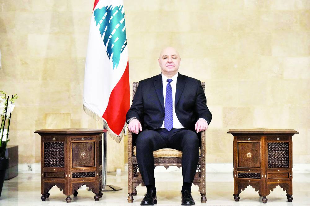 جوزيف عون في القصر الرئاسي (ا ف ب)