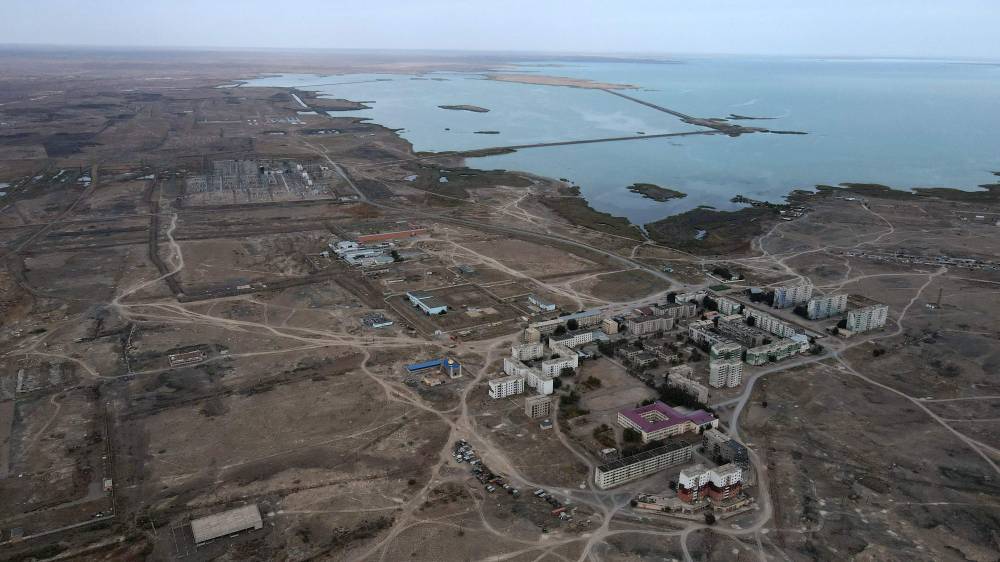 موقع محطة الطاقة النووية المُقترح على ضفاف بحيرة بلخاش، شمال ألماتي (رويترز - أرشيفية) موقع محطة الطاقة النووية المُقترح على ضفاف بحيرة بلخاش، شمال ألماتي (رويترز - أرشيفية)