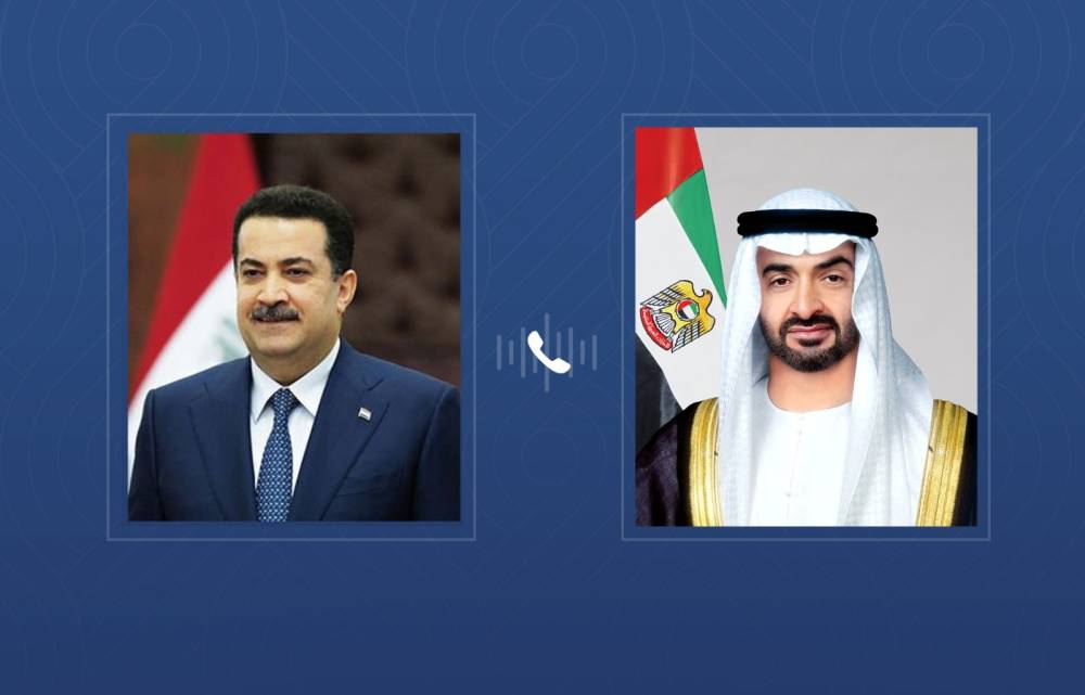 محمد بن زايد والسوداني يؤكدان أهمية وقف التصعيد في المنطقة وتسوية الصراعات عبر الدبلوماسية