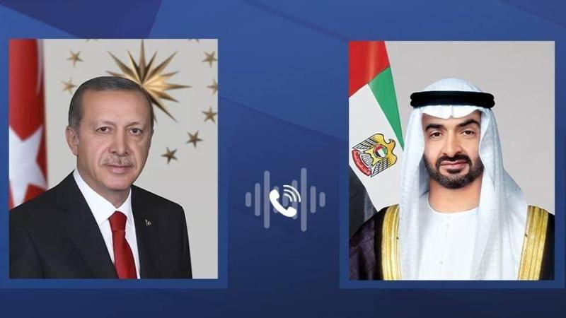 محمد بن زايد والرئيس التركي يبحثان هاتفياً التطورات الإقليمية محمد بن زايد والرئيس التركي يبحثان هاتفياً التطورات الإقليمية