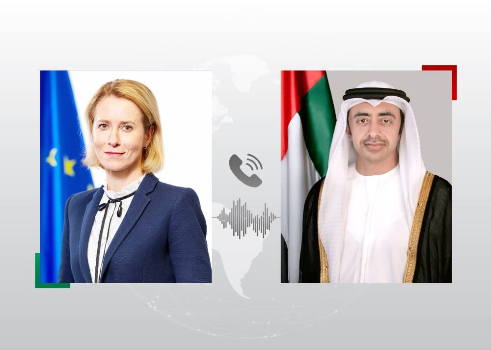 عبدالله بن زايد وكايا كالاس يبحثان هاتفياً التطورات في المنطقة وسبل خفض التصعيد