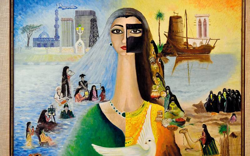 لوحة للفنانة خلود الجابري