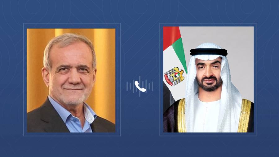 محمد بن زايد والرئيس الإيراني يبحثان هاتفياً العلاقات والتطورات الإقليمية