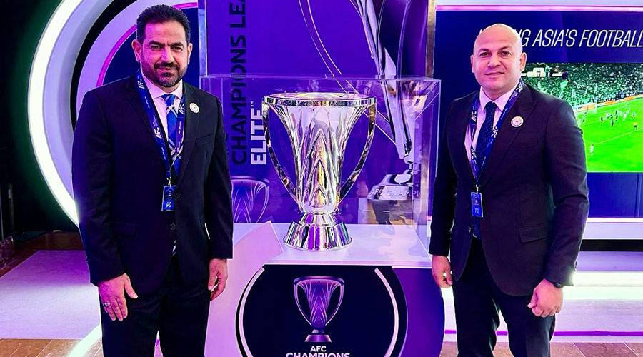 سامر سعد وغيث عبدالغني أثناء تواجدهما في القرعة سامر سعد وغيث عبدالغني أثناء تواجدهما في القرعة