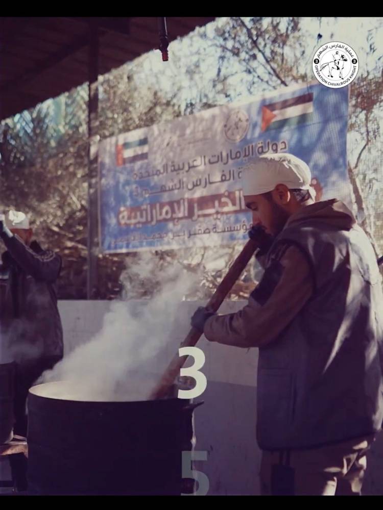 «الفارس الشهم 3» تقدم 36 ألف وجبة يومياً لأهالي غزة 