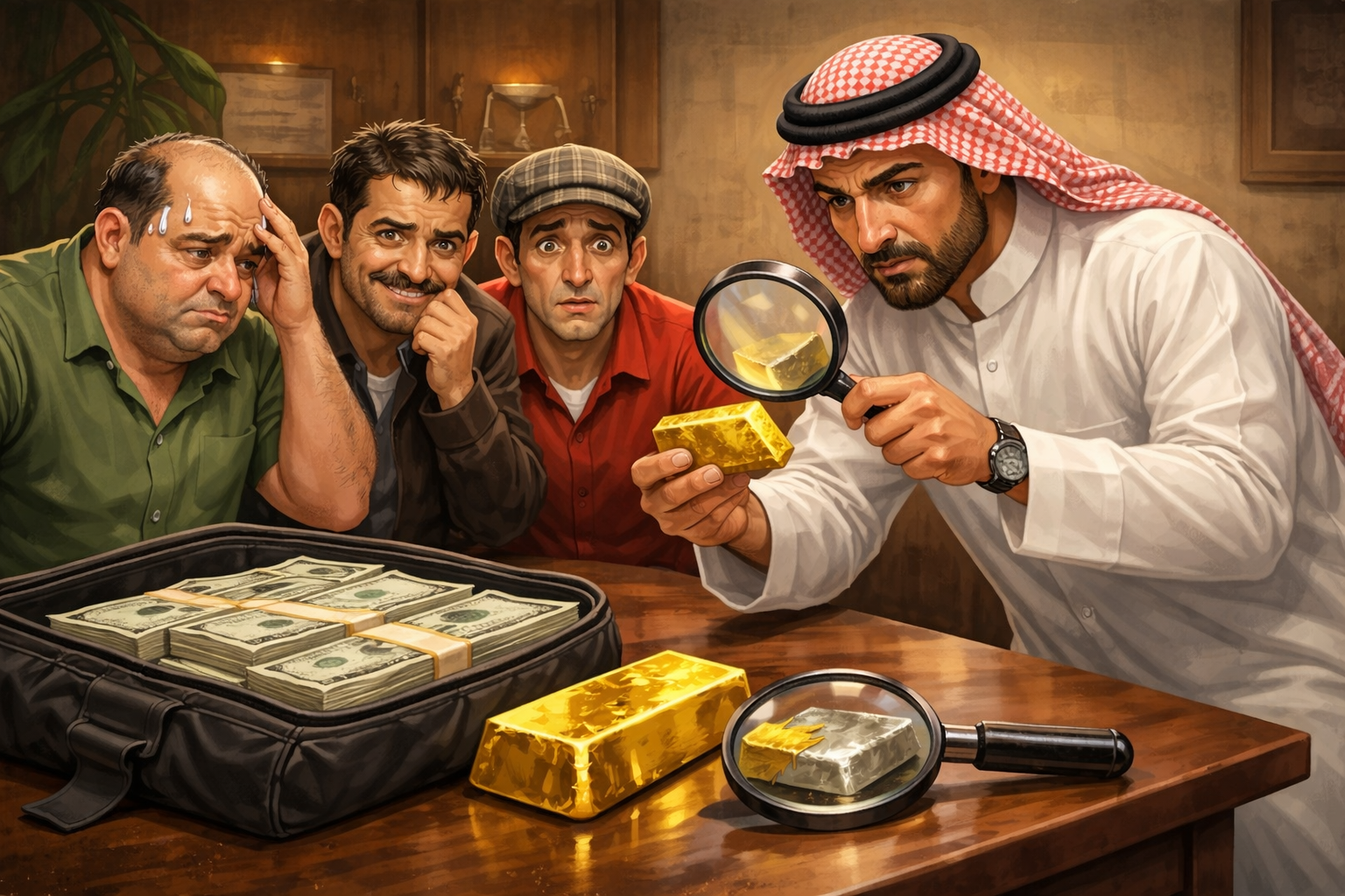 سبيكة ذهبية مقلدة تقود 3 متهمين إلى الفناء