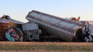 خروج 31 عربة قطار عن السكة