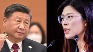 صورة مجمعة لكل من شي جين بينغ (يسار) وتشنغ لي وون