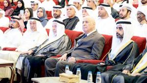 سلطان يتابع حفل الافتتاح بحضور سالم بن عبدالرحمن وأسعد فضة وجاسم النبهان