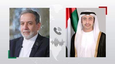 عبدالله بن زايد ووزير خارجية إيران يستعرضان هاتفياً الأوضاع في المنطقة